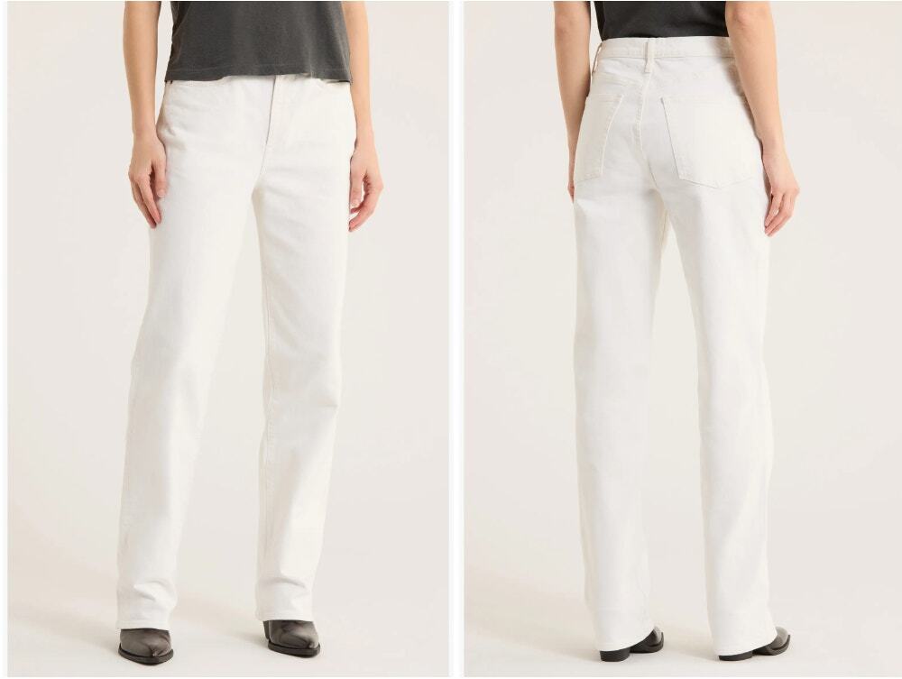 Buck Mason White Rider Straight Leg Twill Jeans Size 27